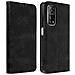 Custodia Portafoglio Xiaomi Mi 10t / 10t Pro Stand Video Aspetto Vintage Nero - Foto miniatura 9