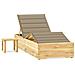 Lettino da Giardino con Tavolino Cuscino Legno Pino Impregnato - Foto miniatura 1