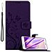 Custodia Compatibile Con Lg K7 In Lilla Scuro Fiore - Coperchio Protettivo In Design Floreale Con Chiusura Magnetica, Funzione Stand E Slot Per Carte - Foto miniatura 1