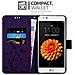 Custodia Compatibile Con Lg K7 In Lilla Scuro Fiore - Coperchio Protettivo In Design Floreale Con Chiusura Magnetica, Funzione Stand E Slot Per Carte - Foto miniatura 3