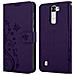 Custodia Compatibile Con Lg K7 In Lilla Scuro Fiore - Coperchio Protettivo In Design Floreale Con Chiusura Magnetica, Funzione Stand E Slot Per Carte - Foto miniatura 8
