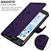 Custodia Compatibile Con Honor 8 / 8 Premium In Lilla Scuro Fiore - Coperchio Protettivo In Design Floreale Con Chiusura Magnetica, Funzione Stand E Slot Per Carte - Foto miniatura 5