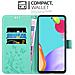 Cadorabo Custodia Compatibile Con Samsung Galaxy A52 5g In Turchese Fiore - Coperchio Protettivo In Design Floreale Con Chiusura Magnetica, Funzione Stand E Slot Per Carte - Foto miniatura 2