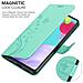 Cadorabo Custodia Compatibile Con Samsung Galaxy A52 5g In Turchese Fiore - Coperchio Protettivo In Design Floreale Con Chiusura Magnetica, Funzione Stand E Slot Per Carte - Foto miniatura 4