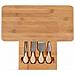 Kh-1567 Tagliere Per Formaggi In Bambù Con Utensili E Cassetto - Foto miniatura 4