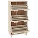 Scarpiera Marrone Miele 59,5x35x117 Cm Legno Massello Di Pino - Foto miniatura 4