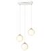 Lampada A Sospensione Royal - Bianco, Oro - Acciaio Verniciato A Polvere, Vetro - 40x100x40 Cm - Foto miniatura 3