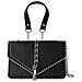 Borsa Trendy Con Manico In Similpelle E Catena Metallica, Nero - Foto miniatura 1