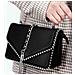 Borsa Trendy Con Manico In Similpelle E Catena Metallica, Nero - Foto miniatura 2