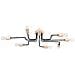 Lampadario Timbo 8 Nero Sl. 1671 - Soppalco Lampadario Nero /legno Naturale 16.5x100x60 Cm - Foto miniatura 1