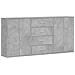 Credenze 3 Pz Grigio Cemento 60x31x84 Cm In Legno Multistrato - Foto miniatura 2