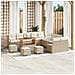Set Divano da Giardino con Cuscini 14 Pezzi Beige Polyrattan Acacia, Divano da Giardino con Cuscini per 2 Persone Beige Polyrattan, Set da Pranzo Giardino 4 Pezzi con Cuscini Beige Polyrattan Acacia - Foto miniatura 2