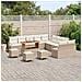 Set Divano da Giardino con Cuscini 14 Pezzi Beige Polyrattan Acacia, Divano da Giardino con Cuscini per 2 Persone Beige Polyrattan, Set da Pranzo Giardino 4 Pezzi con Cuscini Beige Polyrattan Acacia - Foto miniatura 3
