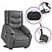 Poltrona Alzapersona Reclinabile Massaggio Grigio Similpelle - Foto miniatura 6