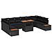 Set Divano da Giardino 11 pcs Nero Poly Rattan - Foto miniatura 1