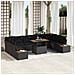 Set Divano da Giardino 11 pcs Nero Poly Rattan - Foto miniatura 2
