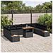 Set Divano da Giardino 11 pcs Nero Poly Rattan - Foto miniatura 3