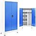 Armadietto Con 2 Ante In Metallo 90x40x180 Cm Grigio E Blu - Foto miniatura 2