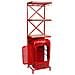 Portabottiglie Trattore In Legno E Metallo Rosso 84x40x185h - Foto miniatura 3