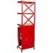 Portabottiglie Trattore In Legno E Metallo Rosso 84x40x185h - Foto miniatura 4