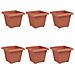 Vaso quadrato per fiori 6 pcs Rosso Mattone 33 x 33 x 26 cm - Foto miniatura 1