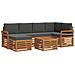 Set divani 7 pcs Naturale e Antracite Legno di Acacia Massello - Foto miniatura 1