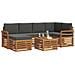 Set divani 7 pcs Naturale e Antracite Legno di Acacia Massello - Foto miniatura 3