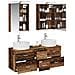 Set di mobili per il bagno 5 pcs Legno antico - Foto miniatura 3