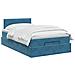 Letto ottomano con materasso Blu Scuro 120 x 190 cm Velluto - Foto miniatura 3