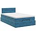 Letto ottomano con materasso Blu Scuro 120 x 190 cm Velluto - Foto miniatura 5