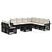 Set Divano da Giardino 10 pz Nero e Bianco Crema polyrattan - Foto miniatura 1