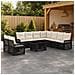 Set Divano da Giardino 10 pz Nero e Bianco Crema polyrattan - Foto miniatura 9