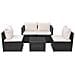 13 Pz Set Divano Da Giardino In Polyrattan Nero - Foto miniatura 2