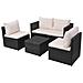13 Pz Set Divano Da Giardino In Polyrattan Nero - Foto miniatura 3