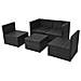 13 Pz Set Divano Da Giardino In Polyrattan Nero - Foto miniatura 7