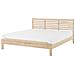 Letto Matrimoniale Moderno In Legno Marrone Chiaro 180x200cm Carnac - Foto miniatura 1