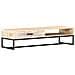 Tavolino Da Caffè Bianco 117x50x30 Cm Legno Massello Di Acacia - Foto miniatura 1