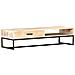 Tavolino Da Caffè Bianco 117x50x30 Cm Legno Massello Di Acacia - Foto miniatura 13