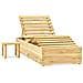 Lettino da Giardino con Tavolino Cuscino Legno Pino Impregnato - Foto miniatura 3