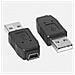 Gender Changer, mini USB-B 5-pin, USB-A, Maschio / femmina, Nero - Foto miniatura 1