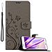 Custodia Compatibile Con Lg K7 In Grigio Fiore - Coperchio Protettivo In Design Floreale Con Chiusura Magnetica, Funzione Stand E Slot Per Carte - Foto miniatura 1