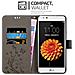 Custodia Compatibile Con Lg K7 In Grigio Fiore - Coperchio Protettivo In Design Floreale Con Chiusura Magnetica, Funzione Stand E Slot Per Carte - Foto miniatura 3