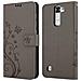 Custodia Compatibile Con Lg K7 In Grigio Fiore - Coperchio Protettivo In Design Floreale Con Chiusura Magnetica, Funzione Stand E Slot Per Carte - Foto miniatura 8