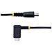 Cavo di Ricarica USB-C a 90° da 30cm - Cavetto di Ricarica Veloce USB Tipo-C per uso intensivo - Cavo Dati USB 2.0 Type-C a C in Resistente Fibra Aramidica - PD 60W 3A - Nero - Foto miniatura 2