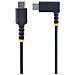 Cavo di Ricarica USB-C a 90° da 30cm - Cavetto di Ricarica Veloce USB Tipo-C per uso intensivo - Cavo Dati USB 2.0 Type-C a C in Resistente Fibra Aramidica - PD 60W 3A - Nero - Foto miniatura 3