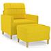 Poltrona Con Poggiapiedi Giallo Chiaro 60 Cm In Tessuto - Foto miniatura 2