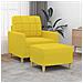 Poltrona Con Poggiapiedi Giallo Chiaro 60 Cm In Tessuto - Foto miniatura 1