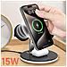 Stazione Di Ricarica 3 In 1 15w Per Iphone, Airpods, Apple Watch Nero - Foto miniatura 5