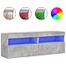Mobili Tv A Parete Con Luci Led 2pz Grigio Cemento 60x30x40 Cm - Foto miniatura 2