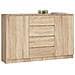 Cassettiera K160, 2 ante e 4 cassetti, 160x40x99 cm, Colore Sonoma Quercia - Foto miniatura 1